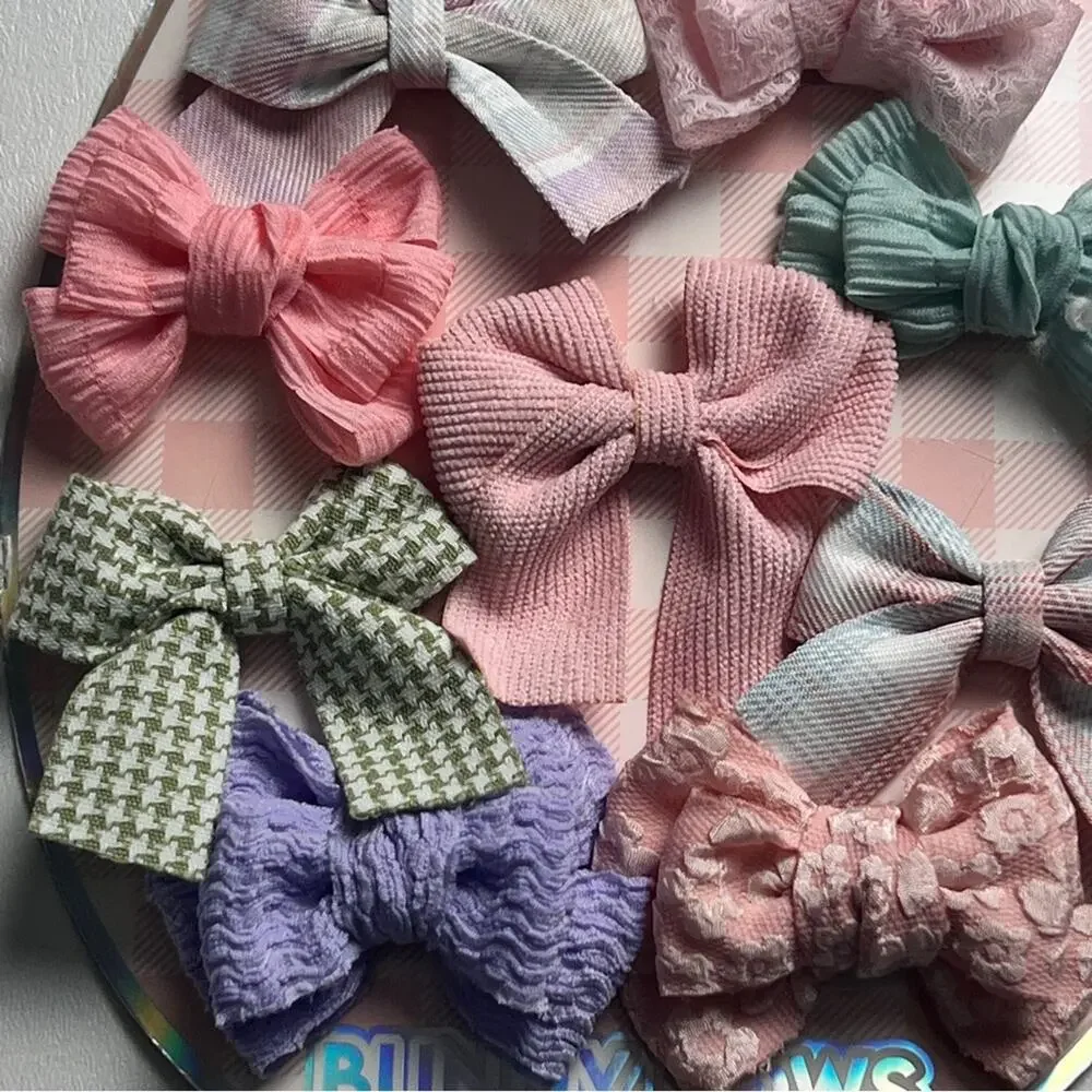 Bunny Bows Multi color and Pack Hair Accessories Bows Set NWT